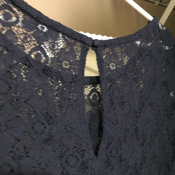 Navy embroidered blouse! - Picture 3 of 3